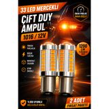 WROSE AMPUL ÇİFT DUY 1016 12V 33 LED MERCEKLİ TURUNCU ( 002331 )