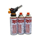 Ws-509C Bütan Gaz Torch Kamp Pürmüz Seti 3 Tüp Kartuşlu Çok Renkli