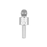 WS-858 Karaoke Mikrofon Aux Usb Ve Sd Kart Girişli Bluetooth Hoparlör Gümüş