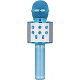 WS-858 Karaoke Mikrofon Aux USB ve Sd Kart Girişli Bluetooth Hoparlör Mavi - Çok Renkli