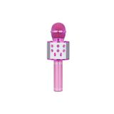 WS-858 Karaoke Mikrofon Aux Usb Ve Sd Kart Girişli Bluetooth Hoparlör Pembe