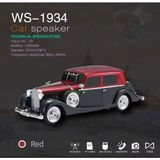 WS1934 Klasik Araba Şarjlı Bluetooth Hoparlör Ses Speaker Müzik Çalar Subwoofer Fm Radyo Sd Kart USB