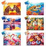 WSCXSC 6 Paket 16 Parça Büyük Parça Yapboz Demans Alzheimer Ürünleri ve Aktiviteleri Yaşlılar İçin Hediye Kolay Bulmaca, Alzheimer Bulmacaları Hafıza Bilişsel Oyunlar 6 Saklama Çantası ile