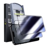 WSKEN iPhone 15 Pro Max Mat Gizlilik Ekran Koruyucu, [Oyun Filmi] [Sıfır Kabarcık] Parmak İzi Önleyici ve Anti-Spy Temperli Cam Kurulum Araçları ile - 2'li Paket