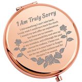 WSNANG Onun için Özür Dileme Hediyesi I Am Truly Sorry Kompakt Makyaj Aynası Özür Dileyin Katlanır Ayna Affet Beni Hediye (Gerçekten Üzgünüm Ayna)