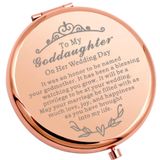 WSNANG to My Goddaughter On Wedding Day Gift Kompakt Makyaj Aynası Vaftiz Annesinden Geline Hediye Cep Aynası (Goddaughter Her Mirror)