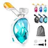 Wsobue Dalış Maskeleri Çocuklar,Snorkel Maskesi, 5-14 yaşında çocuklar için Tam Yüzü Paylama Maskesi Anti-Fog, Anti-Leak Top Snorkel Seti (Yeşil)