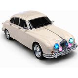 Wster Retro Klasik Araba Tasarımlı Bluetooth Hoparlör – LED Işıklı Taşınabilir Speaker (Krem)
