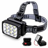 WT-064 Şarjlı Kafa Feneri 12 LED, 2 Modlu Güçlü Beyaz Işık, Ayarlanabilir Esnek Baş Bantlı Kamp Av Outdoor Kafa Feneri