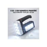 Wt-614 Solar Panelli 11 Ledli El Feneri Işıldak Kamp Lambası