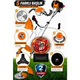 Wüber 4x4 Arazi Tip Ultra Güçlendirilmiş 5ın1 Benzinli Canavar Yan Tırpan Ot Biçme Motoru