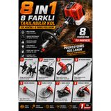 Wüber 8x8 Arazi Tip Ultra Güçlendirilmiş 8ın1 Benzinli Canavar Yan Tırpan Ot Biçme Motoru