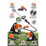Wüber Kmplus 4x4 20HPX Zamanlı Sırt Tipi Benzinli Motorlu Ot Çalı Tırpanı Çim Biçme Makinesi