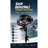 wüber PRO 5 HP Ultra Yüksek Performanslı 4 Zamanlı Benzinli Tekne Motoru