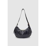 Wuclo Lilsa Ayarlanabilir Askılı Yumuşak Form Baget Omuz Çantası Siyah - 36 x 21 x 9 cm