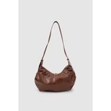 Wuclo Lilsa Ayarlanabilir Askılı Yumuşak Form Baget Omuz Çantası Taba - 36 x 21 x 9 cm