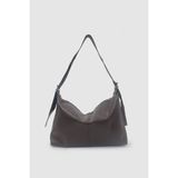 Wuclo Rolyn Ayarlanabilir Askılı Yumuşak Formlu Hobo Kadın El, Kol ve Omuz Çantası Acı Kahve - 40 x 22 x 10 cm
