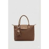 Wuclo Urbel Kapak Detaylı Cüzdanlı Çapraz Askılı El, Kol ve Omuz Çantası Vizon - 40 x 27 x 15 cm
