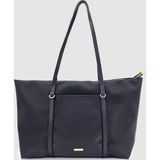 Wuclo Velie Paraşüt Kumaş Şeritli Shopper Çanta Siyah