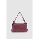 Wuclo Vogia Sabit Askılı Zımba Detaylı Omuz Çantası Bordo - 30 x 15 x 9 cm