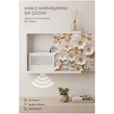 wudie Ahşap Dekoratif Wifi Kutusu Sürgülü Duvar Tipi Sigorta Kutusu Saklama Priz Modem Kablo Gizleyici