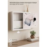 wudie Renkli Duvar Tipi Ahşap Wifi Kutusu Modem Kablo Gizleme Organizer Sigorta Kutusu Saklama Dolabı