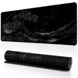 WUFCIYBO Sea Wave Oyun Mouse Pad, Anime Oyun Fare Altlığı, Genişletilmiş Kanagawa Mat Masa Örtüsü, Büyük Masa Altlığı 31,5 x 11,8 inç 3 mm Kalın Uzun Kaymaz Kauçuk Tabanlı Fare Altlığı (Siyah)
