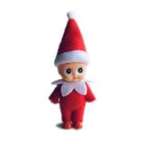 WULEEUPER Minik Noel Elf Bebek Dekorasyonu | Yeni Doğan Hediyesi | Ayaklar ve Ayakkabılarla Bebek Büyüyen Elf Bebekler (Kırmızı)