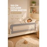 Wumboo 150 cm Gri Yatak Bariyeri - Güvenlik Bariyeri Koruyucu Özellikli Büyük Boy