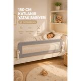 Wumboo 150 Cm Yatak Bariyeri - Güvenlik Bariyeri Koruyucu Bariyer,Bebek Bariyeri Büyük Boy-Gri