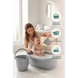 Wumboo 3’lü Bebek Banyo Yıkama Seti - Bebek Yıkama Küveti - Bebek Banyo Su Kovası - Maşrapa - Gri
