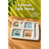 Wumboo 6 Bölmeli Melamin Çocuk Tabağı-Mama Tabağı-Ekstra Dayanıklı Bpa Free Beslenme Tabağı- Araba