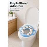 Wumboo Portatif Süngerli Klozet adaptörü,Yumuşak Süngerli Kaymaz Taban Tutma Kollu Klozet Adaptörü-Mavi Asorti