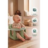 Wumboo Yeşil Bebek Banyo Oturağı - Güvenli Vakum Tabanlı Eğlenceli Figürler ile Sırt Destekli