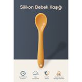 Wumboo Yumuşak Uçlu , Dişlik özellikli Silikon Mama Kaşığı - Ek Gıda Geçiş Kaşığı -Beslenme Kaşığı-Turuncu