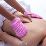 Wumimi 2 Çift Profesyonel Masaj Eldiveni, Silikon Vücut Masaj Eldiveni, SPA Masajı Cilt Bakımı için İki Taraflı Nazik Vücut Peeling Fırçası, Selülit Karşıtı Lenfatik Drenaj Aleti, Sırt Yıkayıcı