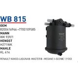 Wunder Wb815 8200416946-7700109585 Renault kango laguna II Otomobil yakıt filtre dizel fuel filter diesel