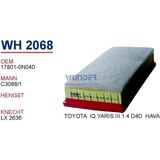 Wunder WH2068 Hava Filtresi - Toyota Iq 1,4 - Yaris Iı(Xp9) 1,4 D-4d,yaris Iıı (XP13)1,4 D-4d,subar