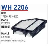WUNDER WH2206 HAVA FİLTRESİ - HONDA CIVIC VIII HATCBACK 1,4