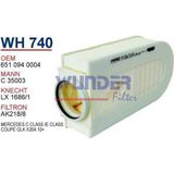 Wunder Wh740 Hava Filtresi - Mercedes C-Klasse/ E-Klassecoupe- Glk (X204) 10 - Uyumlu