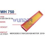 Wunder WH750 Hava Filtresi - Mercedes C180/C200/ 626 Motor 2016> Uyumlu