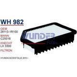 WUNDER WH982 HAVA FİLTRESİ - HYUNDAİ ACCENT BLUE 2010 -