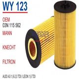 Wunder Wy123 Yağ Filtresi - Audi A3 1.6-2.0 Tdı / Leon 1.6 Tdı Uyumlu