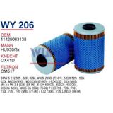 WUNDER WY206 YAĞ FİLTRESİ - BMW E34 - E12 - E28 - E23 - E32 M60
