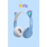 WUNİT Kedi Kulaklık Bluetooth Kablosuz RGB Işıklı Çocuk Oyun Kulaklığı Radyolu W