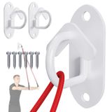 Wuno Shop Direnç Bandı Duvara Montaj Tutucu, Güç Antrenmanı/Ağırlık Bantları/Fitness Egzersizi/Fizik Tedavi için Kapı Egzersiz Tutucu, Ev Spor Salonu Direnç Bandı Kanca Seti-3 Parça - Beyaz