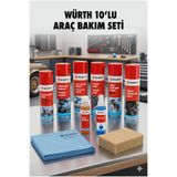 Würth 10 Parça Profesyonel Araç İçi ve Dışı Detaylı Temizlik Bakım Seti (Motor, Cam, Torpido, Koku)