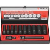 Würth 1/2 İnch Güçlü Uzun Altıgen Lokma Seti 12 Parça