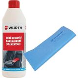 Würth 500 ml Deri Besleyici Bakım Kremi + 130 gr Mavi Güderi Bez Araç İçi Temizlik için Etkili Kullanım