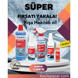 Würth Kış Seti (Cam Suyu, Buz Çözücü, Buğu Önleyici, Yağmur Kaydırıcı + Cam Sabunu)